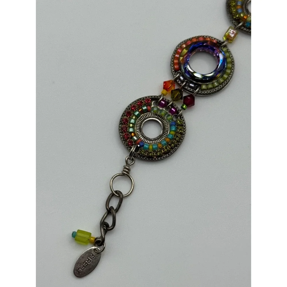 Firefly Multicolor‎ Crystal Rhinestone Circle Bracelet & Earrings